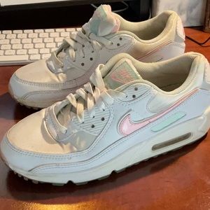 Nike Air Max 90 White pink mint sneakers size 7